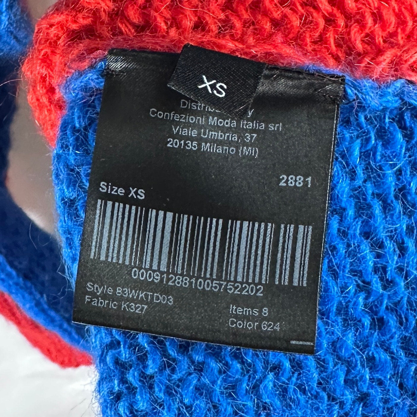Calvin Klein 205w39nyc F/W18 Red/Blue Alpaca Mohair Sweater