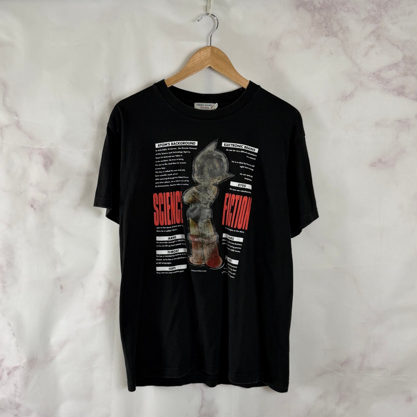 Vintage Tezuka Osamu Astroboy Holographic Black Tee