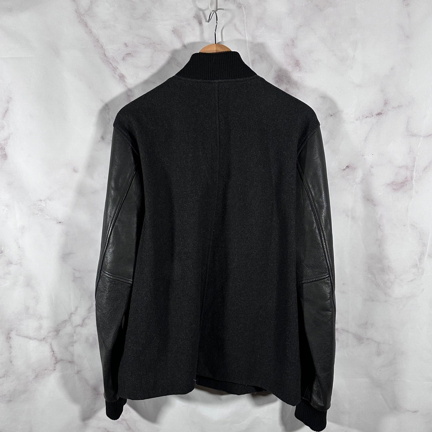 Wool & Leather Black Varsity Jacket