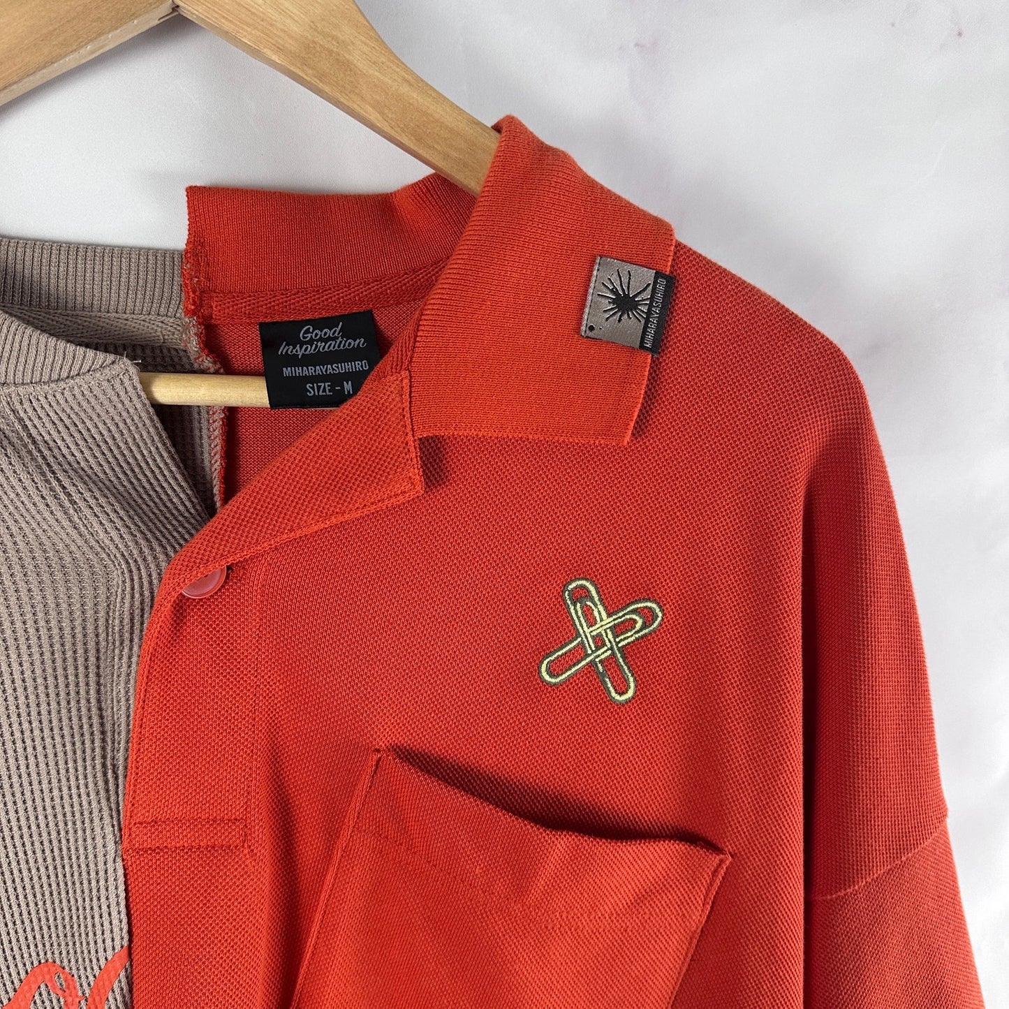 Miharayasuhiro x GU Good Inspiration Orange Split Polo