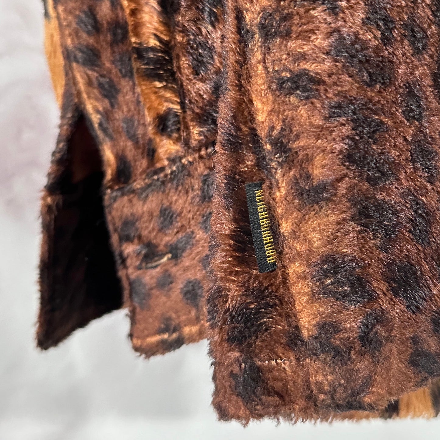 Neighborhood Leopard Print Faux Fur Shirt