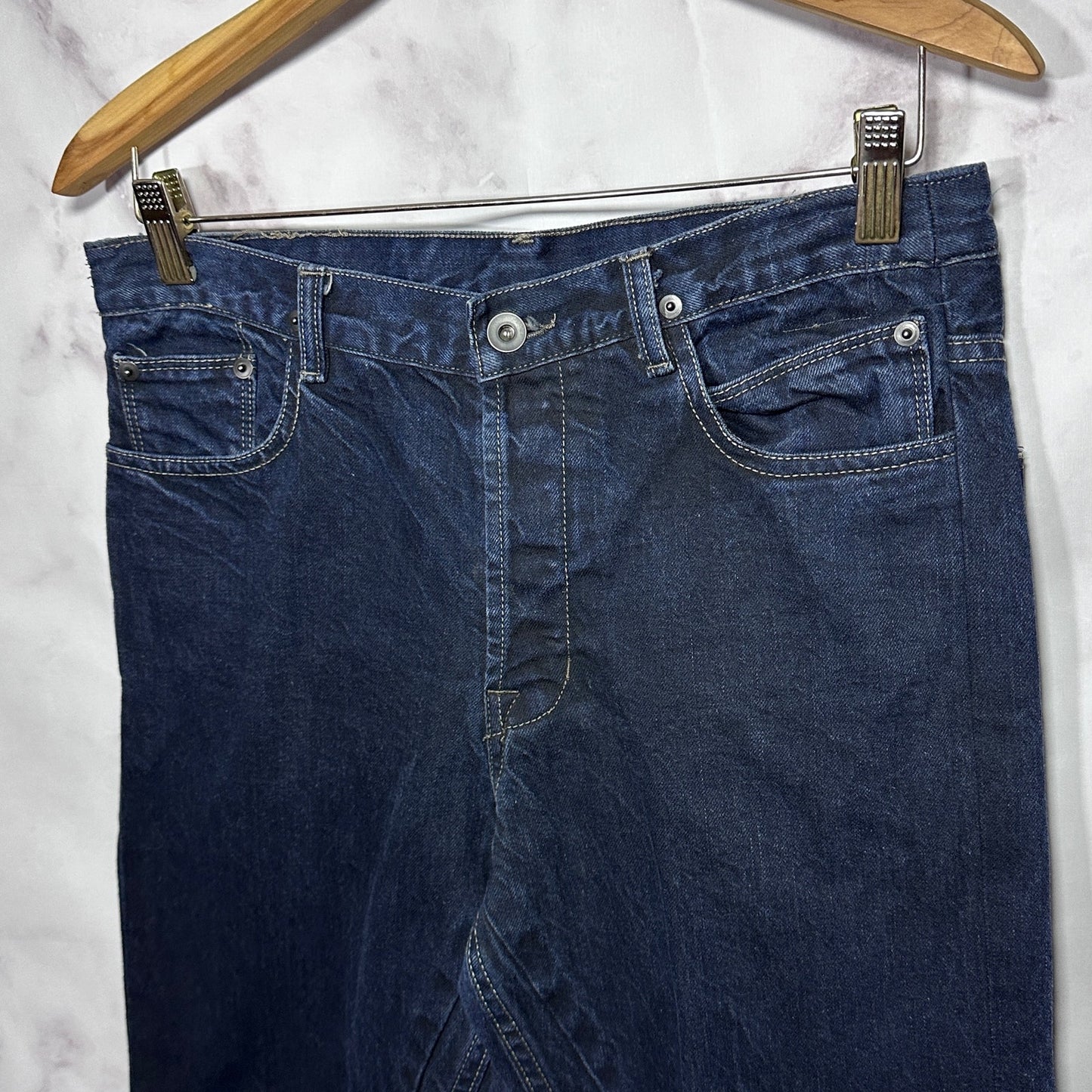 Rick Owens DRKSHDW Hard Blue Berlin Cut Denim