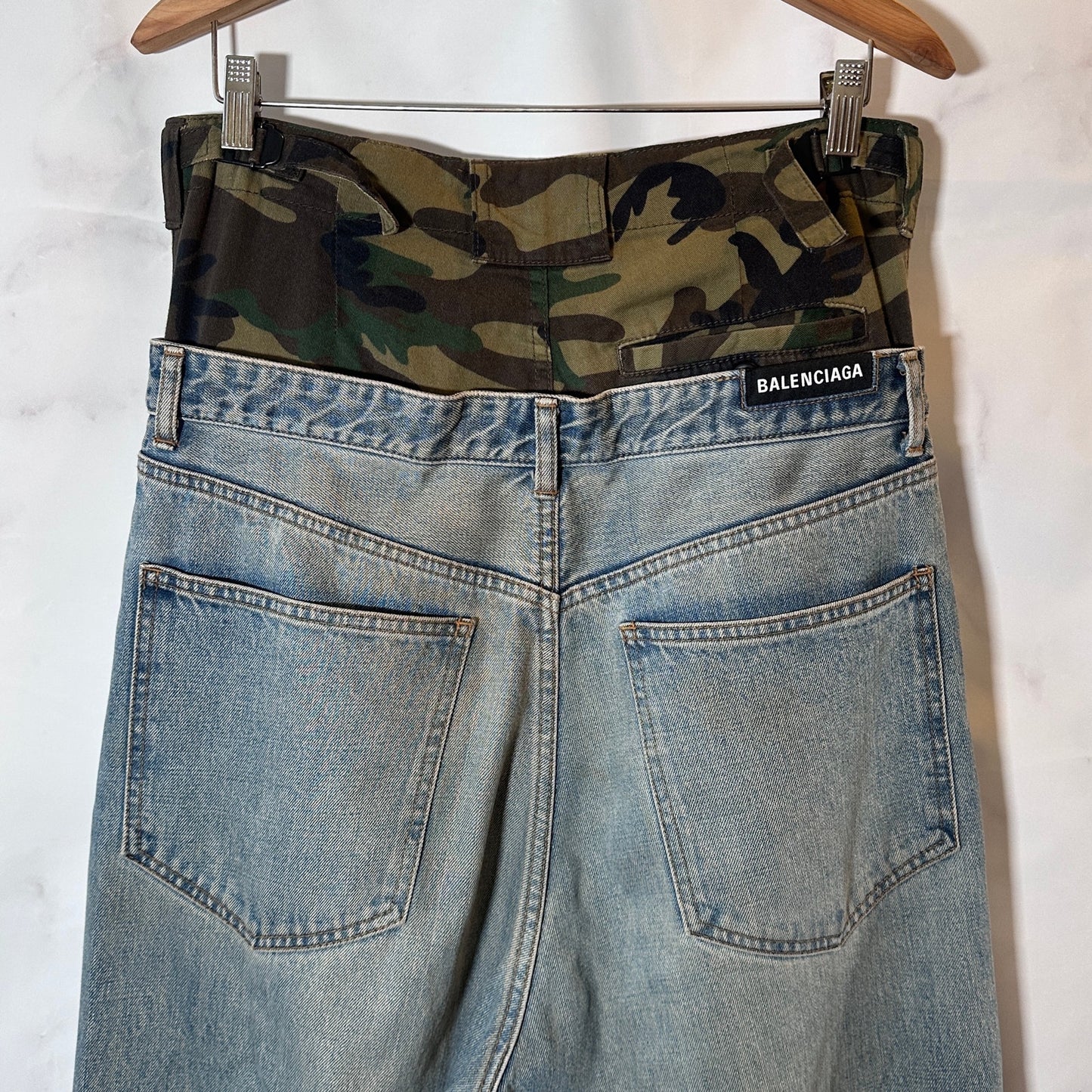 Balenciaga Jeans Camo Double Waisted Denim