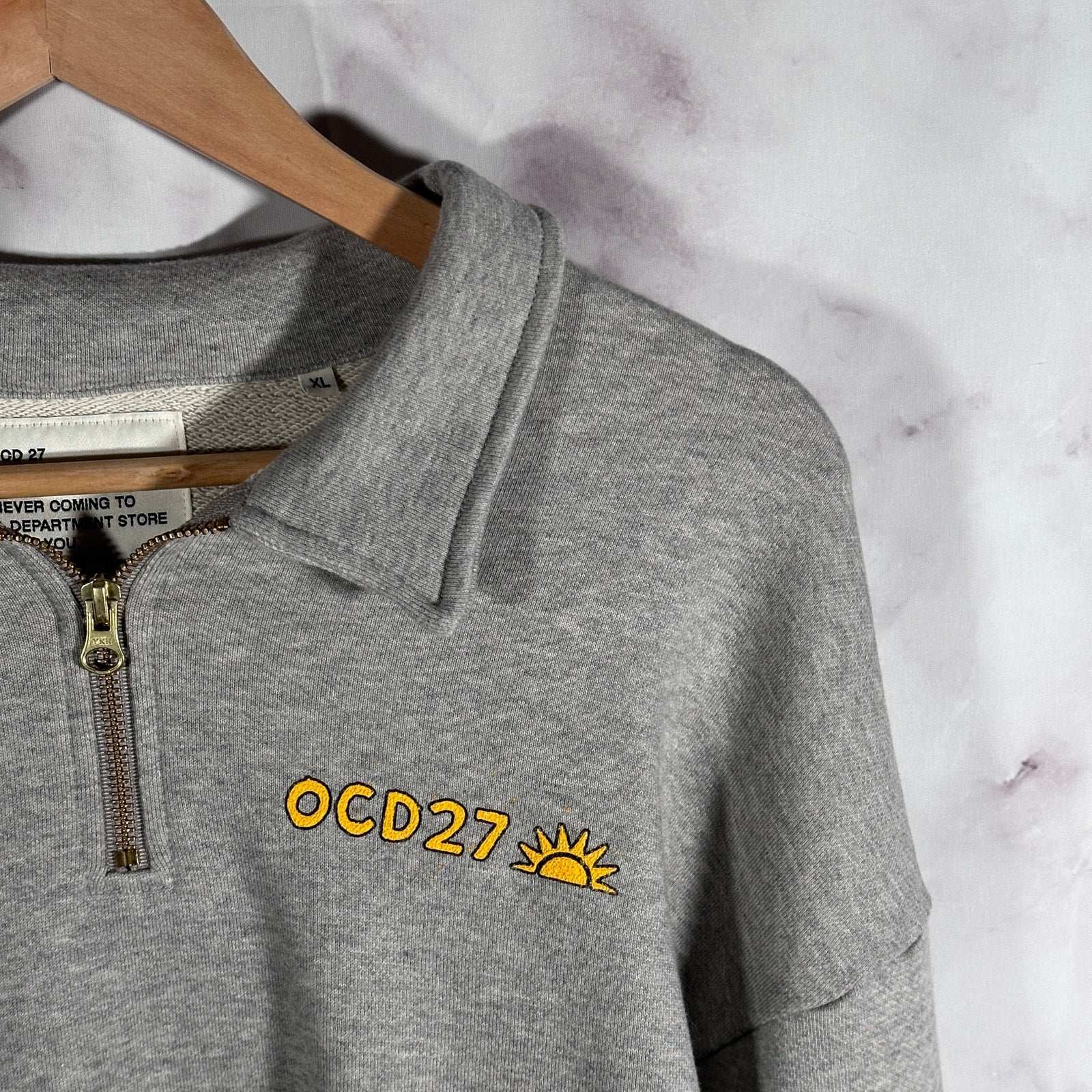 OCD27 Grey Half-Zip Sweatshirt