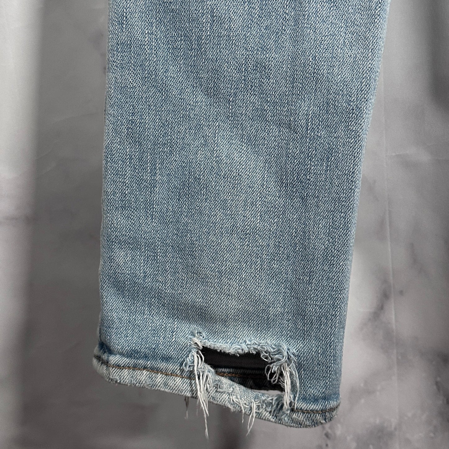 Saint Laurent Hedi Slimane D02 Skinny Light Wash Distressed Denim