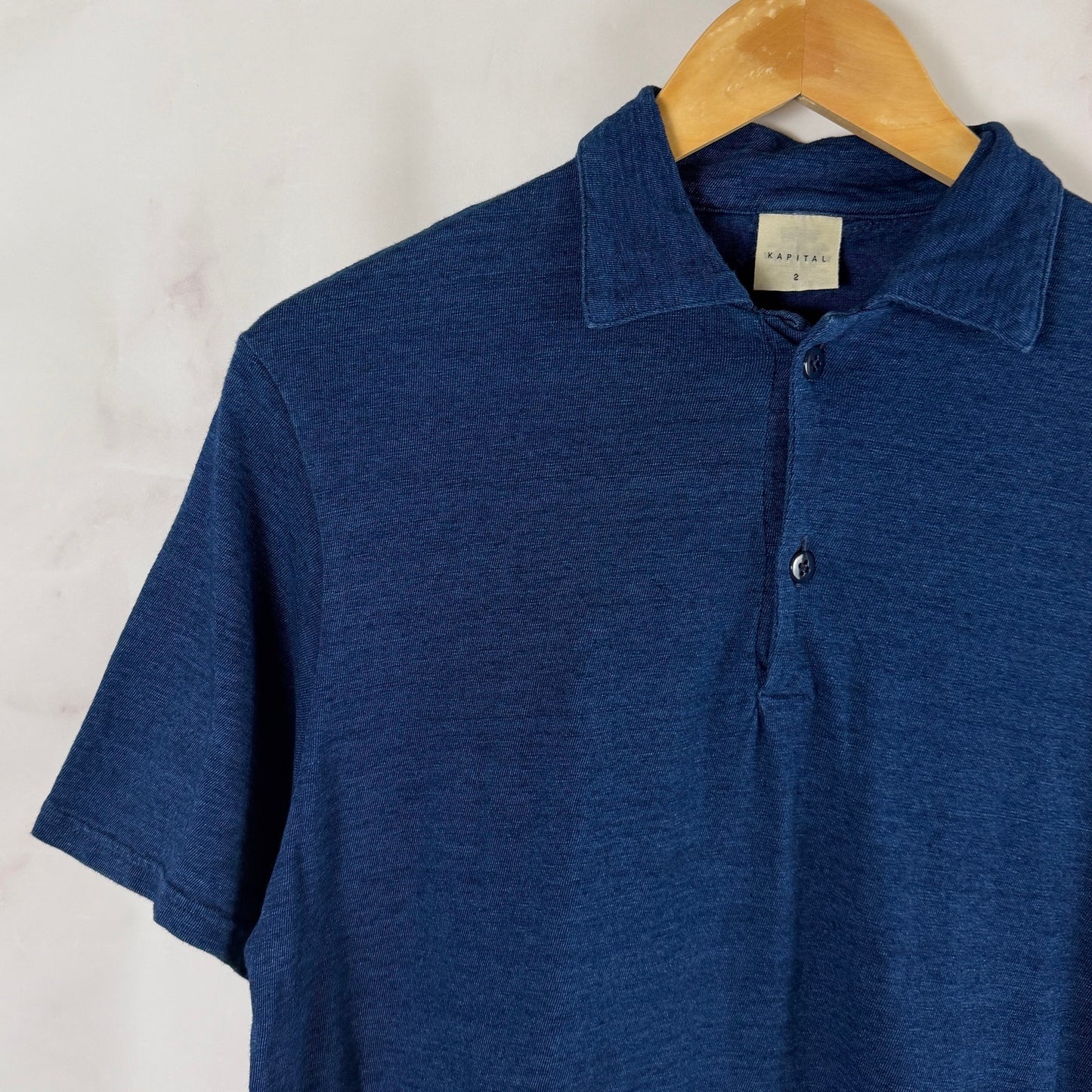 Kapital Indigo Repaired Paisley Polo