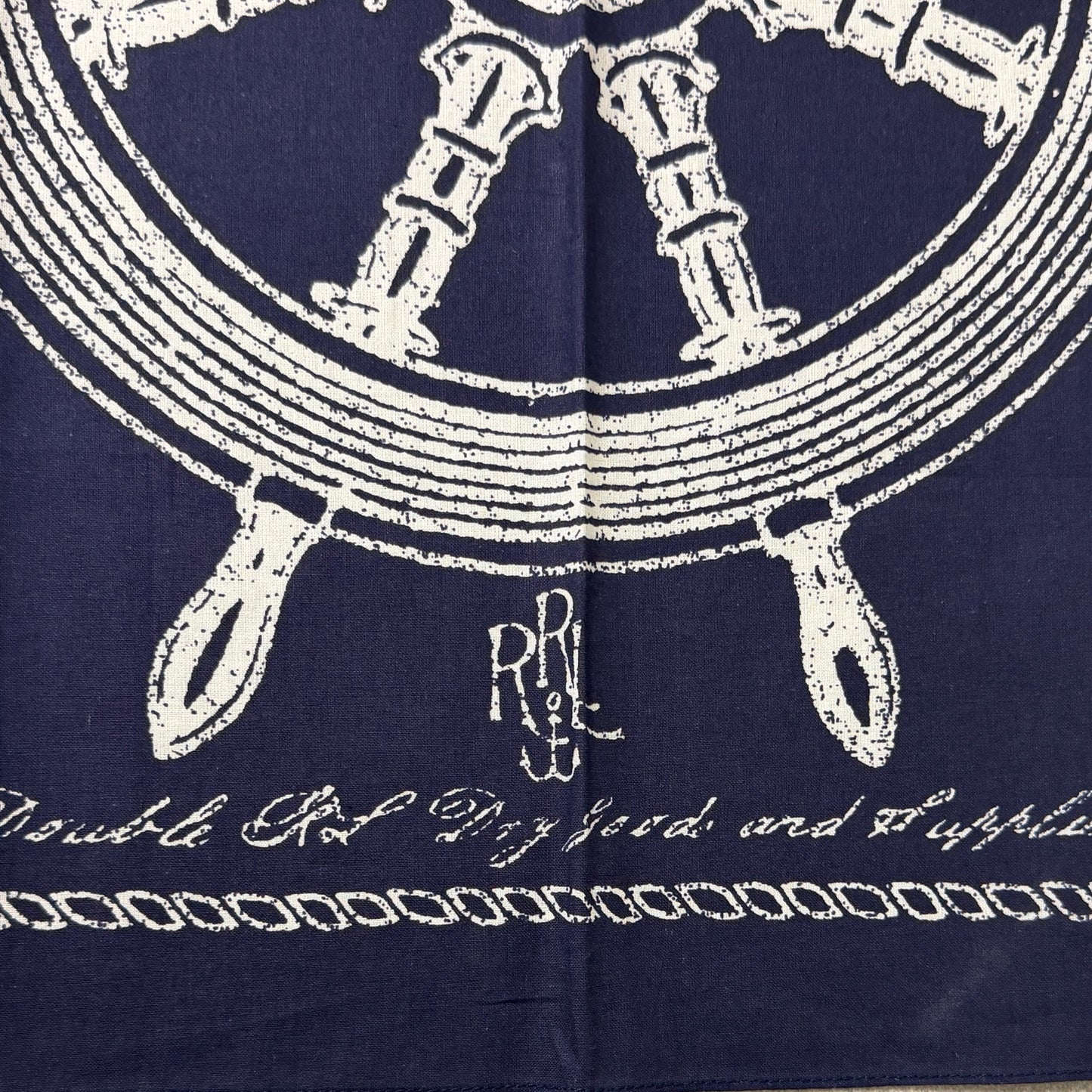 RRL Ship Wheel Indigo Bandana