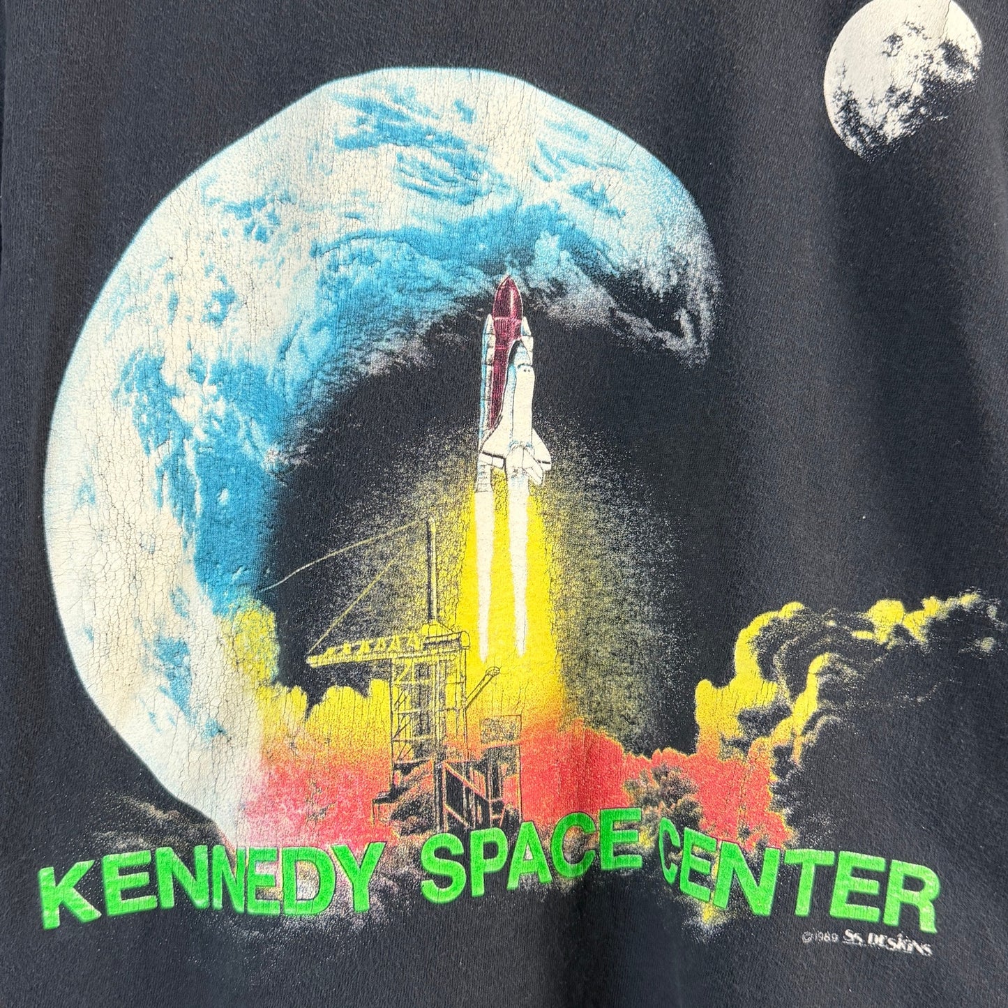 Vintage 1989 Kennedy Space Center Black Graphic Tee