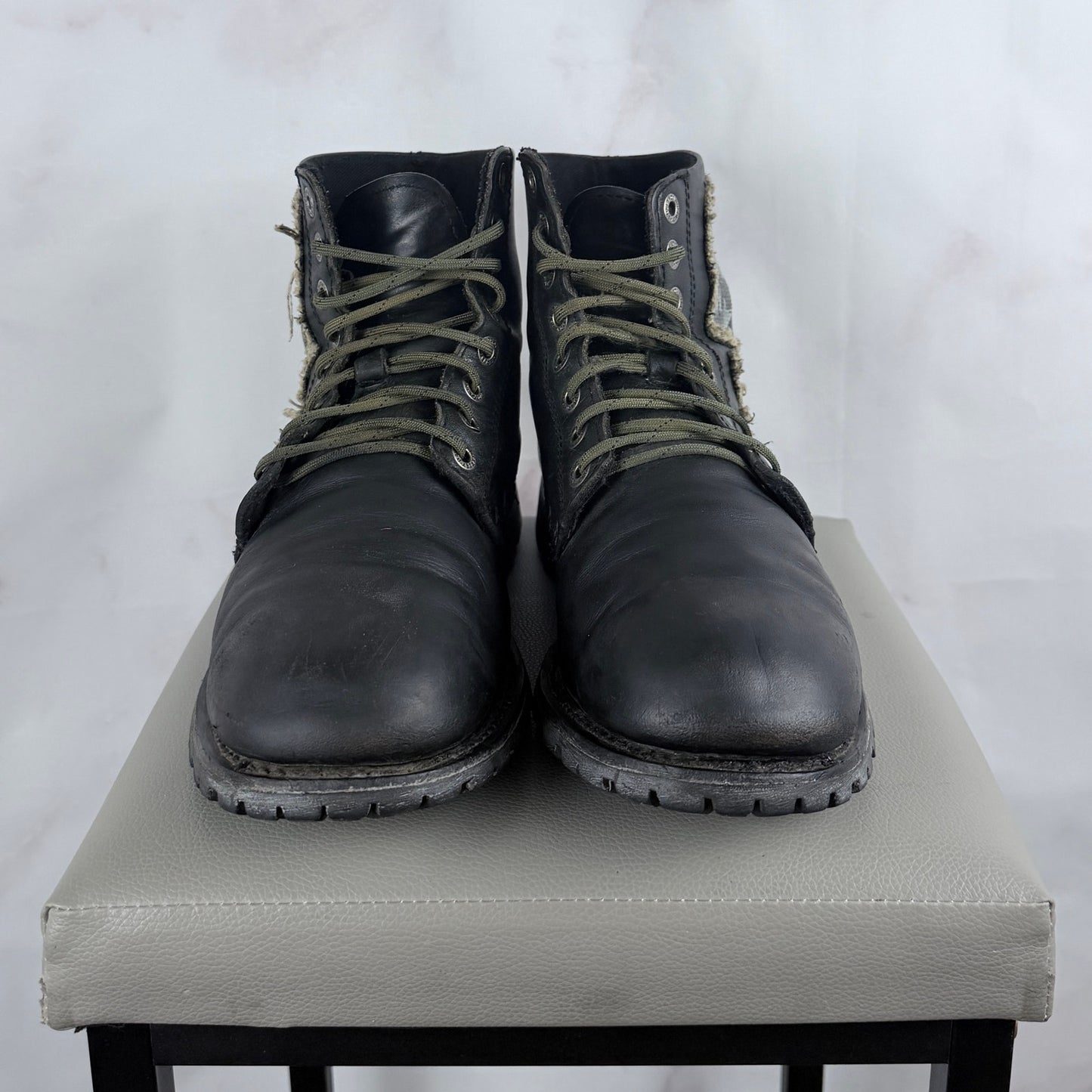 Harley-Davidson Black Leather Skull Patch Motorcycle Boots