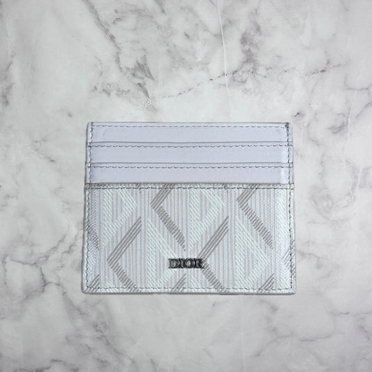 Christian Dior White Diamond Monogram Cardholder