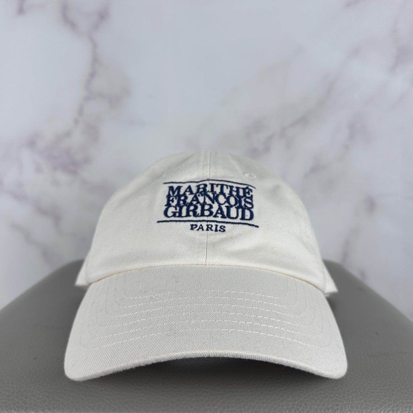 Marithe Francois Girbaud White Embroidered Dad Hat