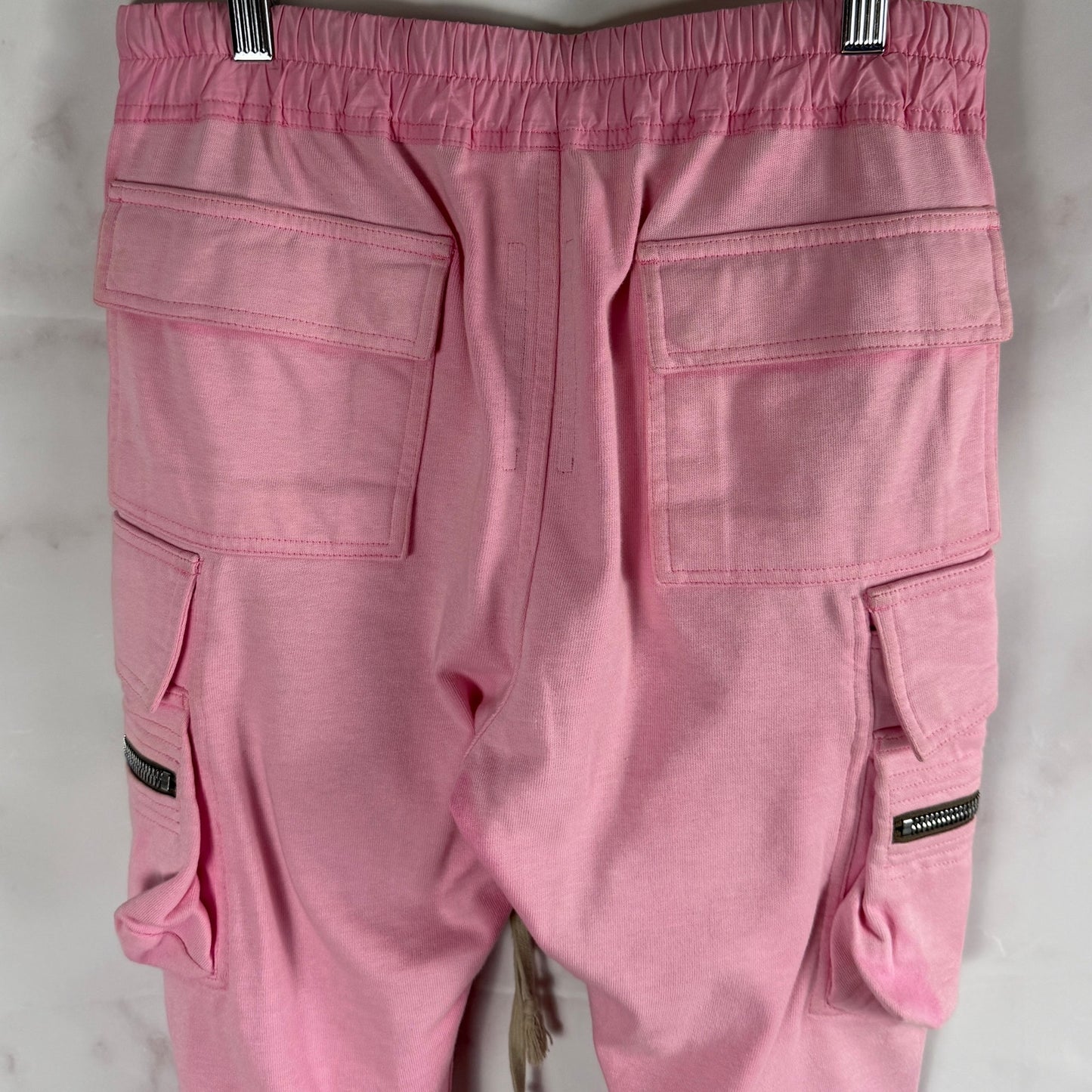 Rick Owens S/S21 Mastodon Pop Pink Cargo Sweatpants