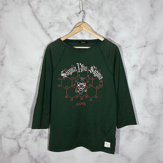 Undercover S/S11 ‘Underman’ Sigma Rho Green 3/4-Sleeve Tee