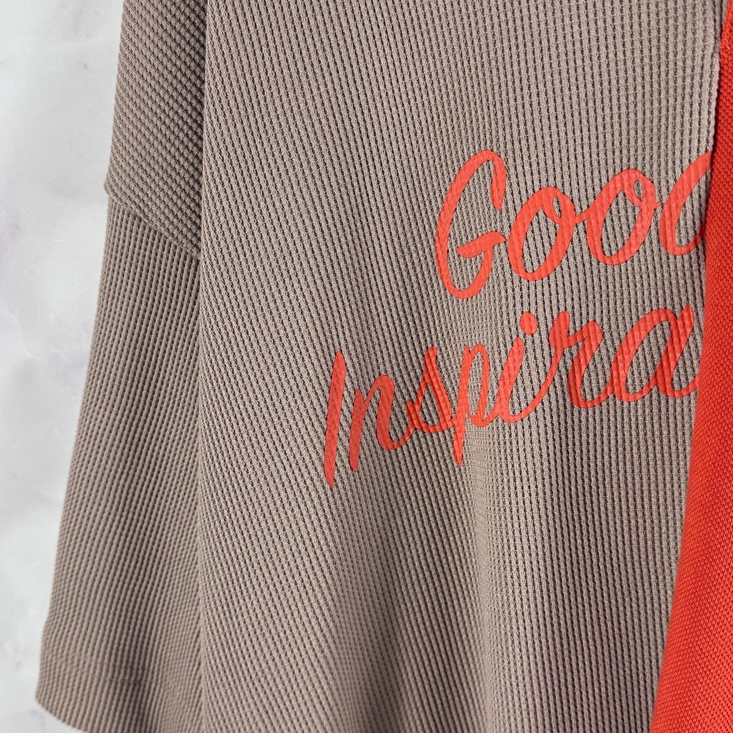 Miharayasuhiro x GU Good Inspiration Orange Split Polo