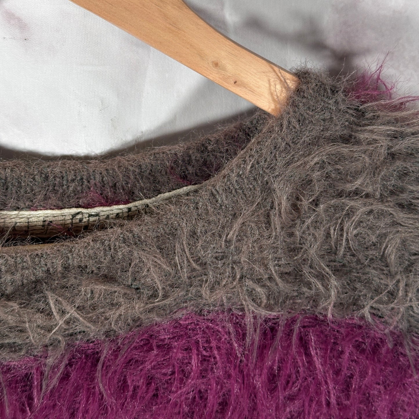 Number (N)ine Purple/Grey Mohair Striped Sweater