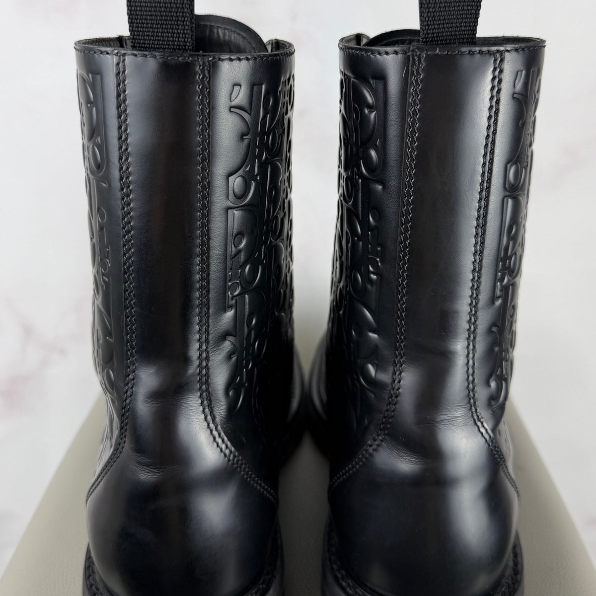 Dior Explorer 2 Black Embossed Oblique Leather Boots