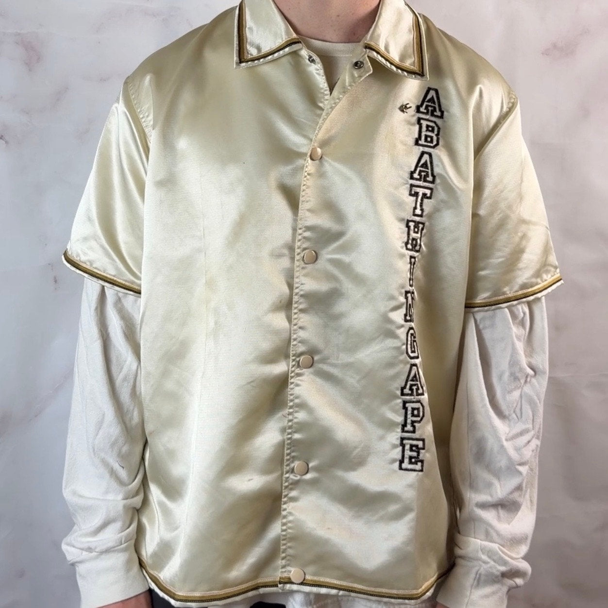 90s Bape Nylon Warm-Up S/S Shirt