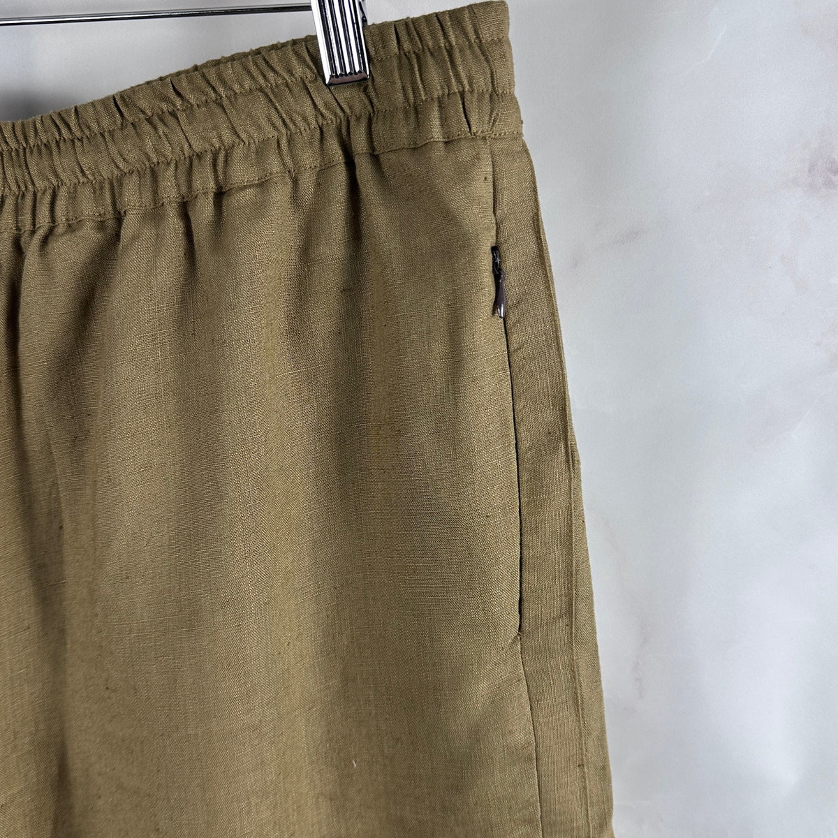 Hidden NY Sample Linen Blend Drab Shorts
