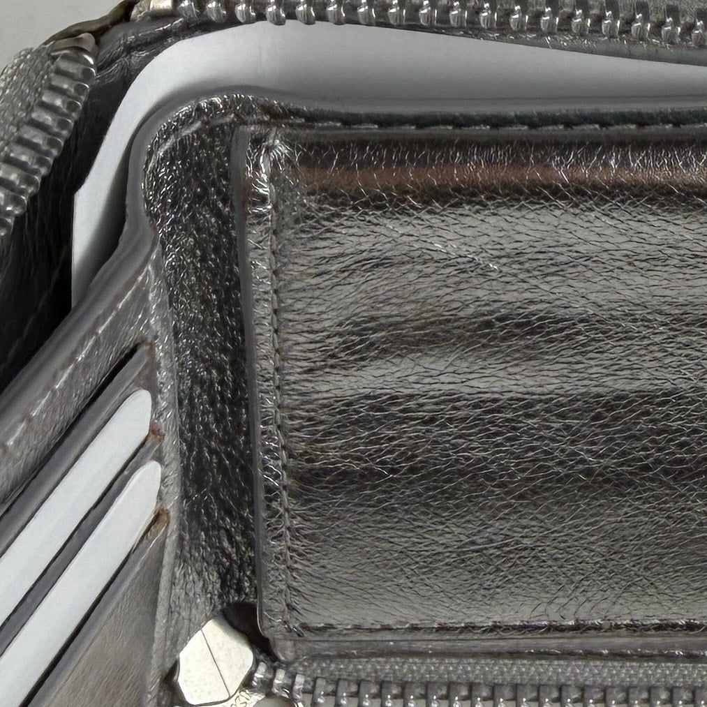Comme des Garçons Embossed Metallic Leather Zipper Wallet