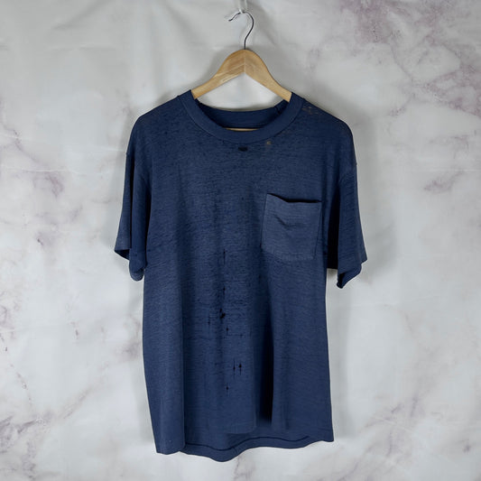 Vintage Thrashed Navy Pocket Tee