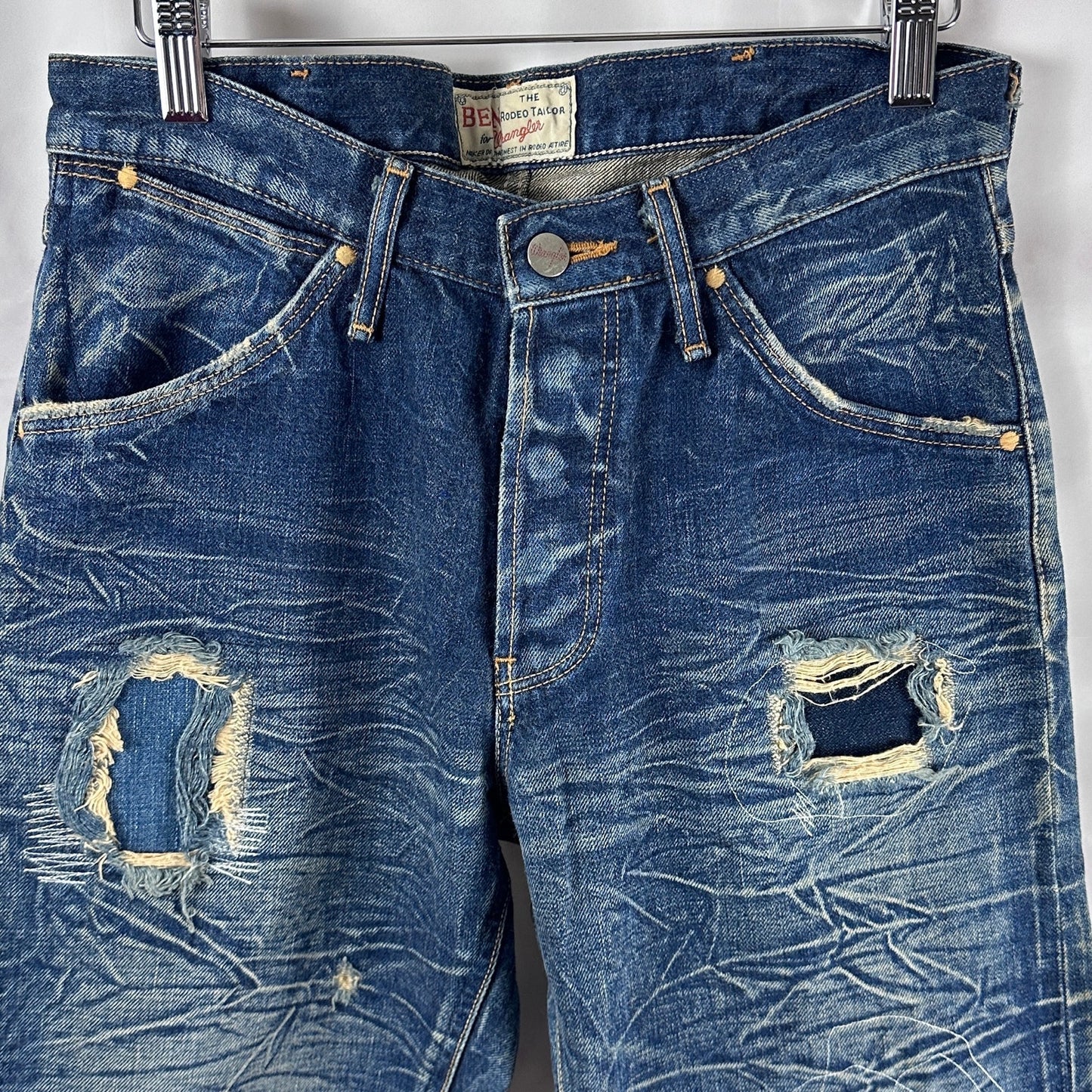Vintage Japanese Sanforized Repaired Selvedge Wrangler Big BenDenim Jeans