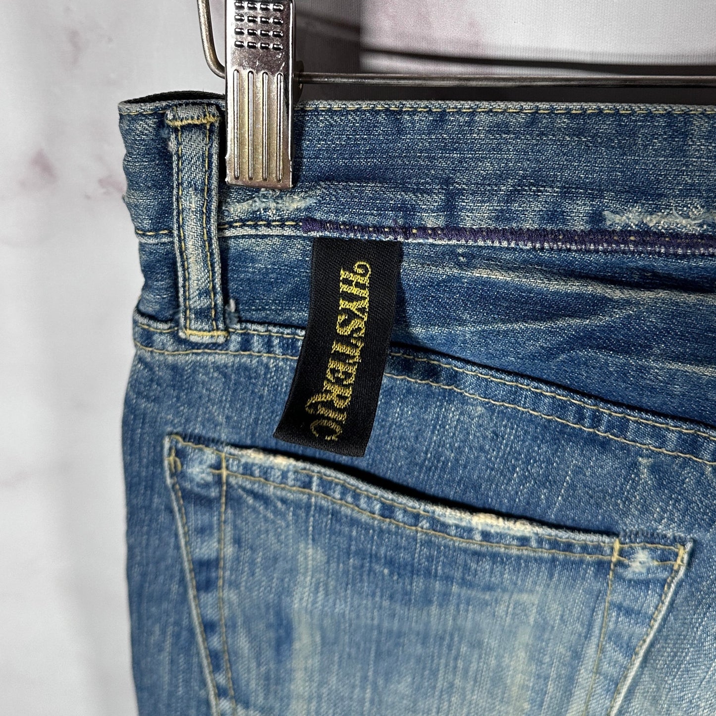 Hysteric Glamour Johnny Thunders Blue Repaired Denim Jeans