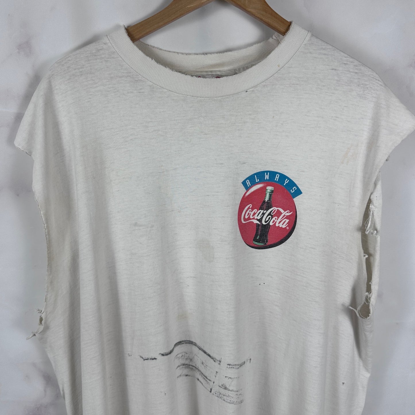 Vintage Coca-Cola White Cutoff Shirt