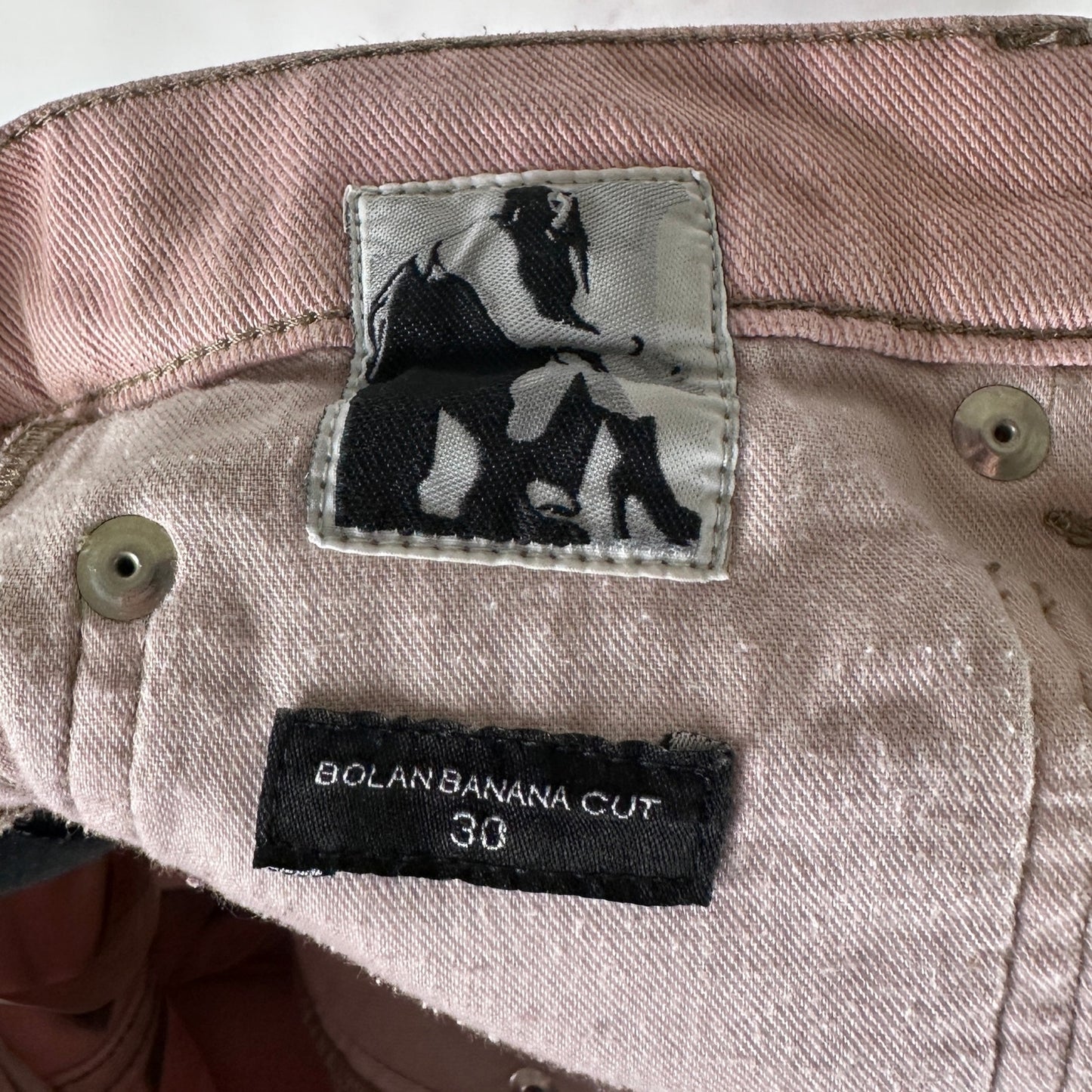 Rick Owens DRKSHDW S/S23 Edfu Bolan Banana Cut Faded Pink Denim