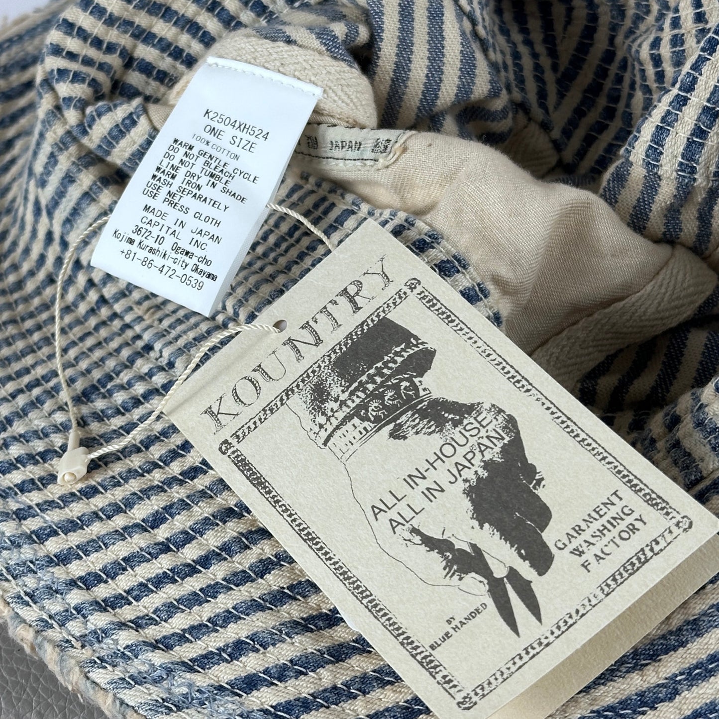 Kapital Old Man & The Sea Striped Boro Bucket Hat