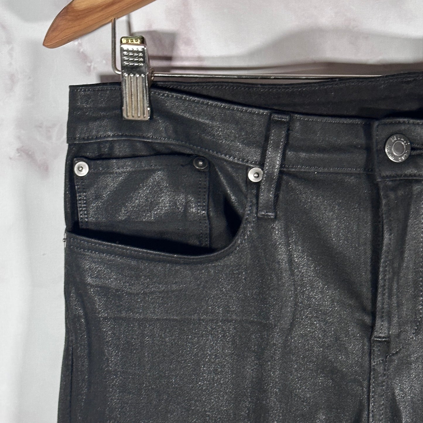 Helmut Lang Black Waxed Slim Denim