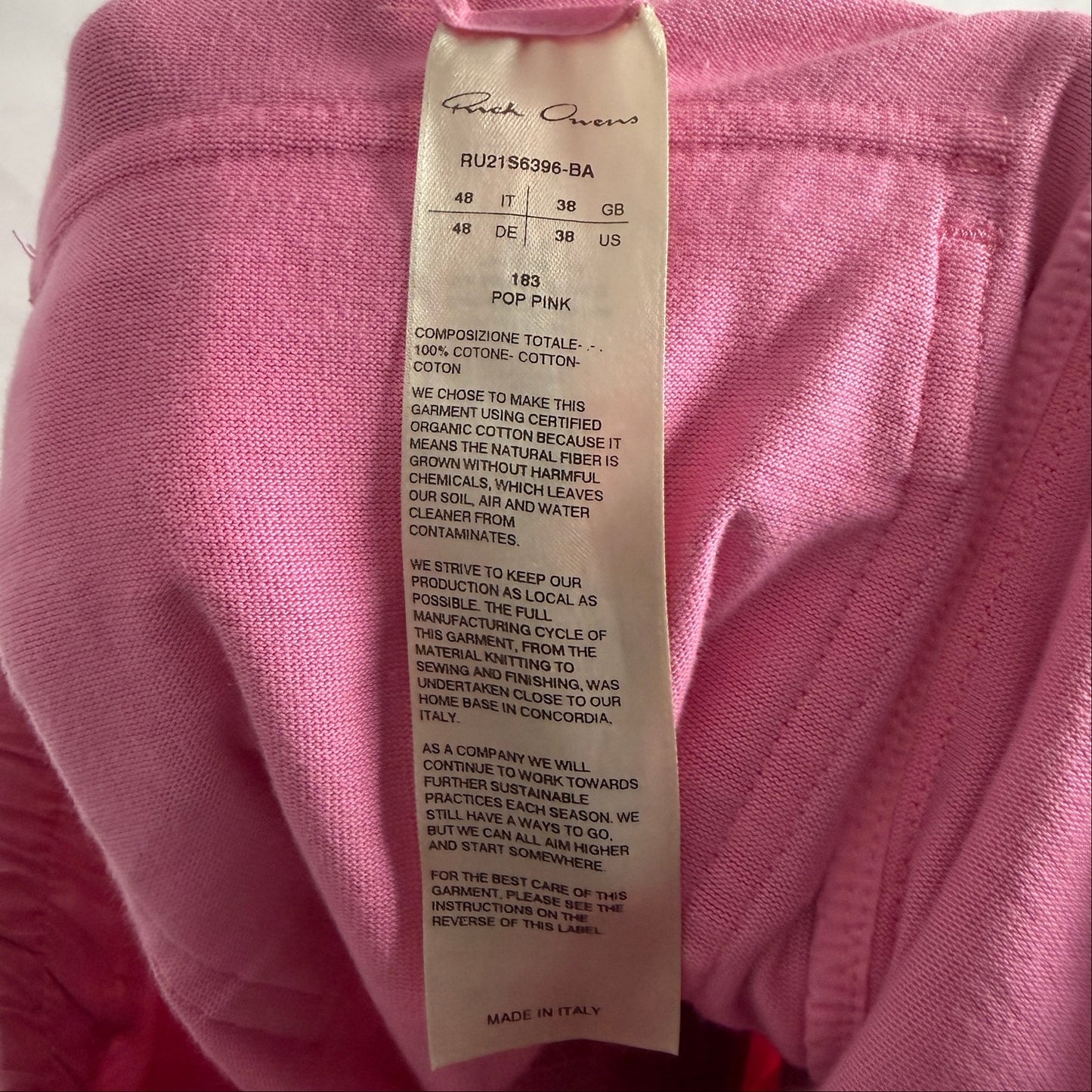 Rick Owens S/S21 Mastodon Pop Pink Cargo Sweatpants