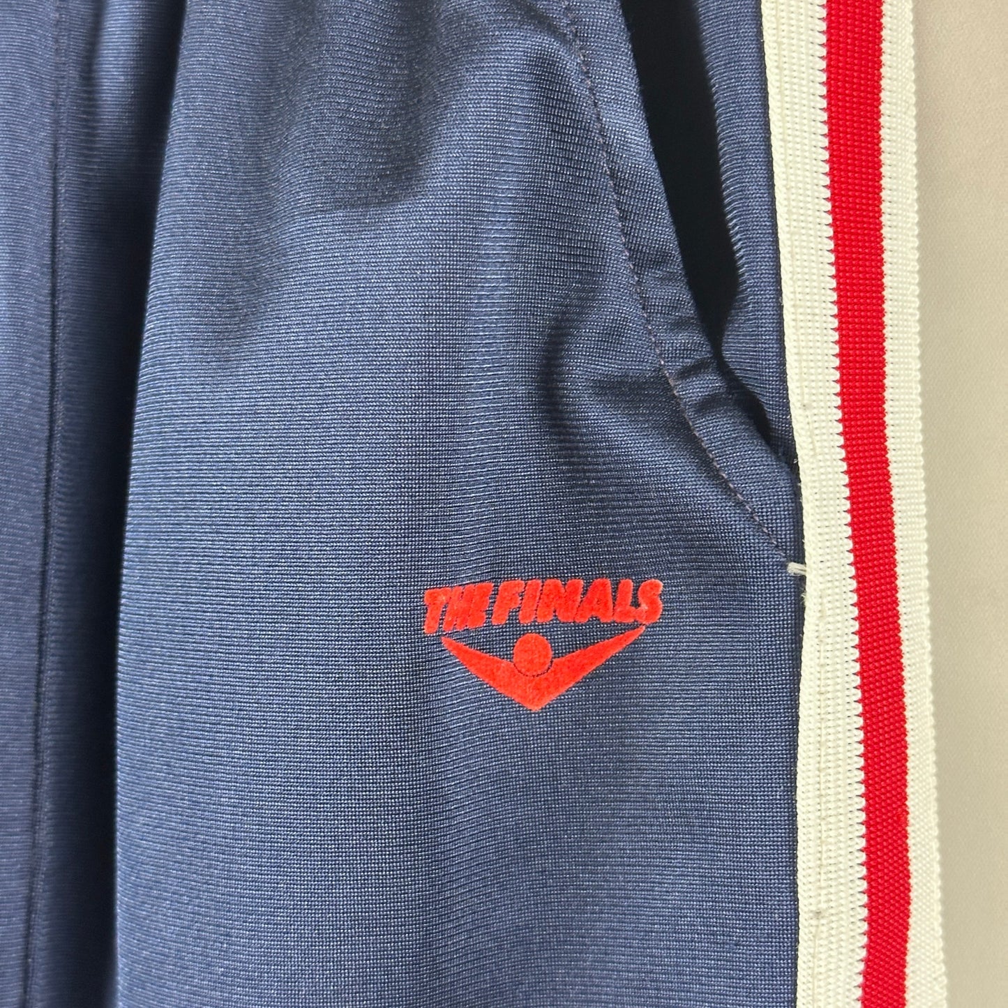 Vintage 80s The Finals Navy Pleated Track Pants