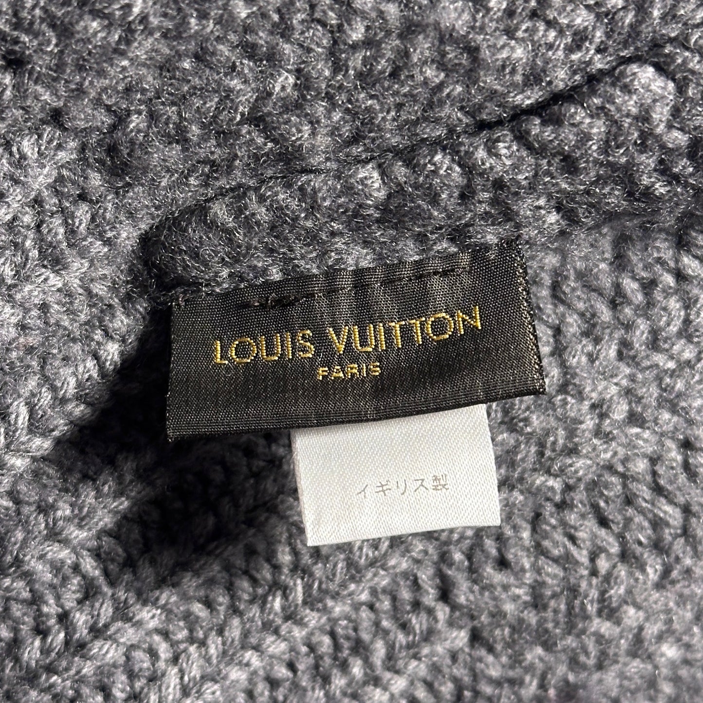 Louis Vuitton Grey V Logo Wool Beanie