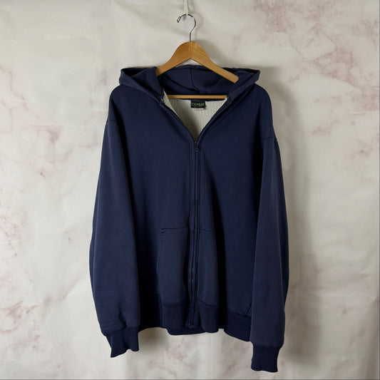 Vintage Camber Blue Thermal Zip-Up Hoodie