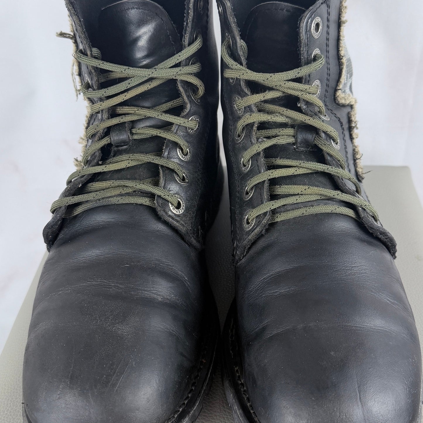 Harley-Davidson Black Leather Skull Patch Motorcycle Boots