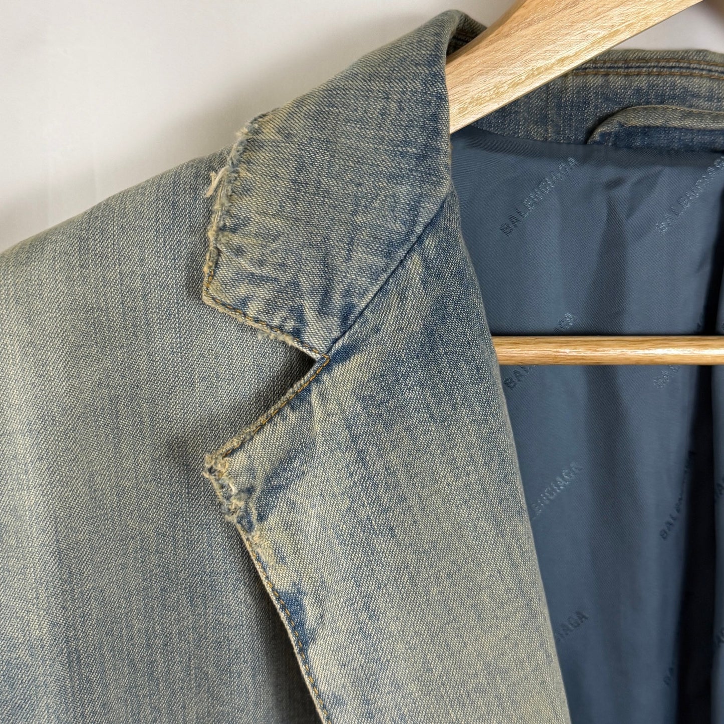 Balenciaga Washed Japanese Denim Blondie Blazer