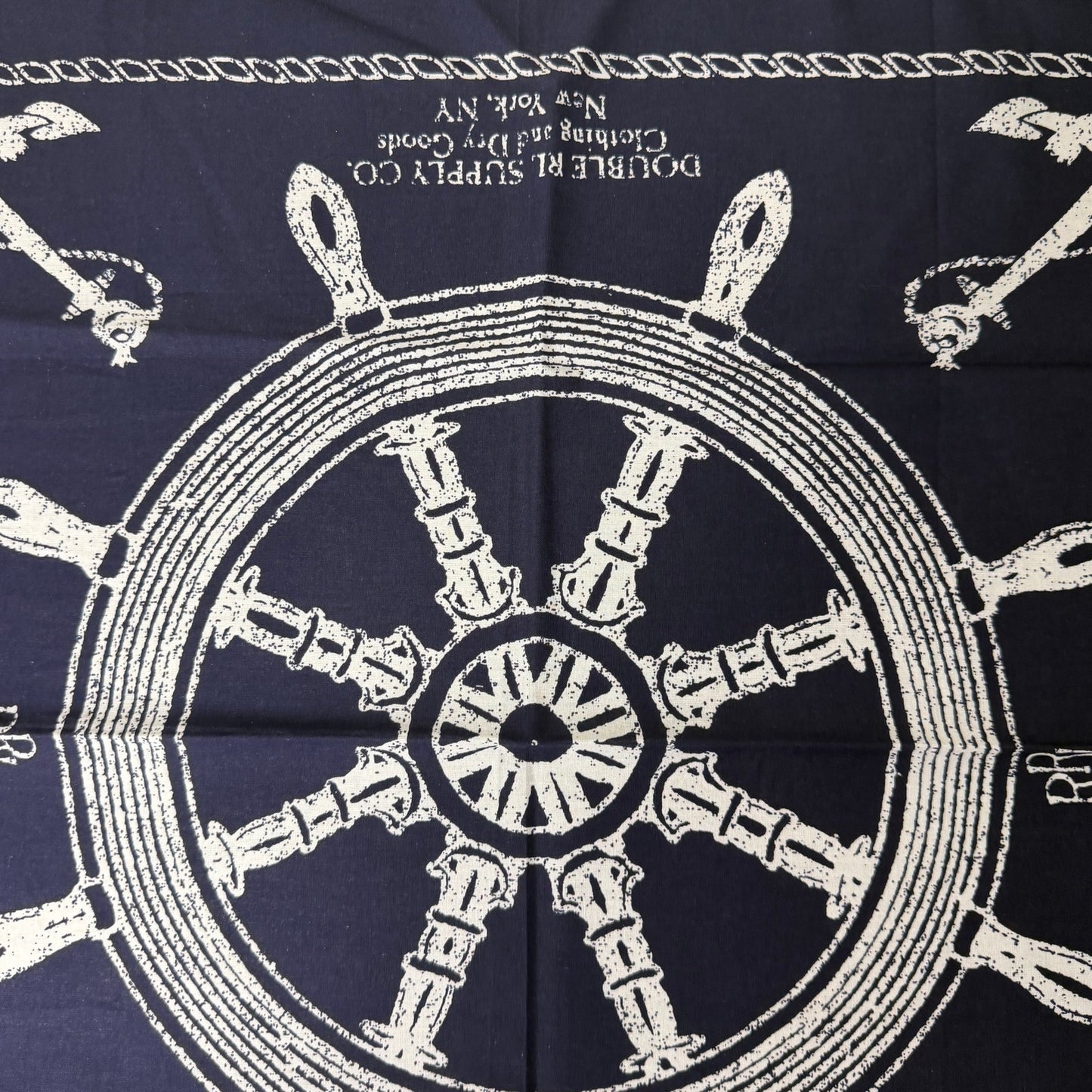 RRL Ship Wheel Indigo Bandana