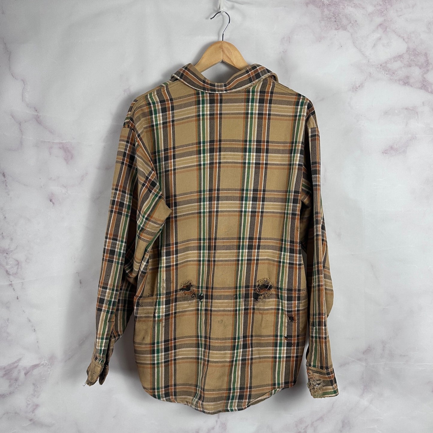 Vintage Boro Repaired & Distressed Flannel