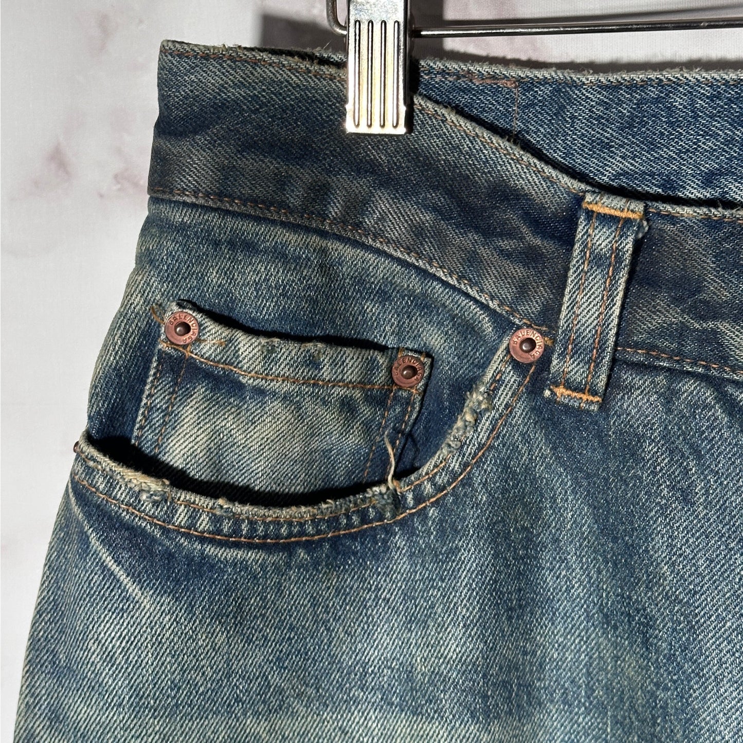 Balenciaga Waxed Baggy Blue Denim
