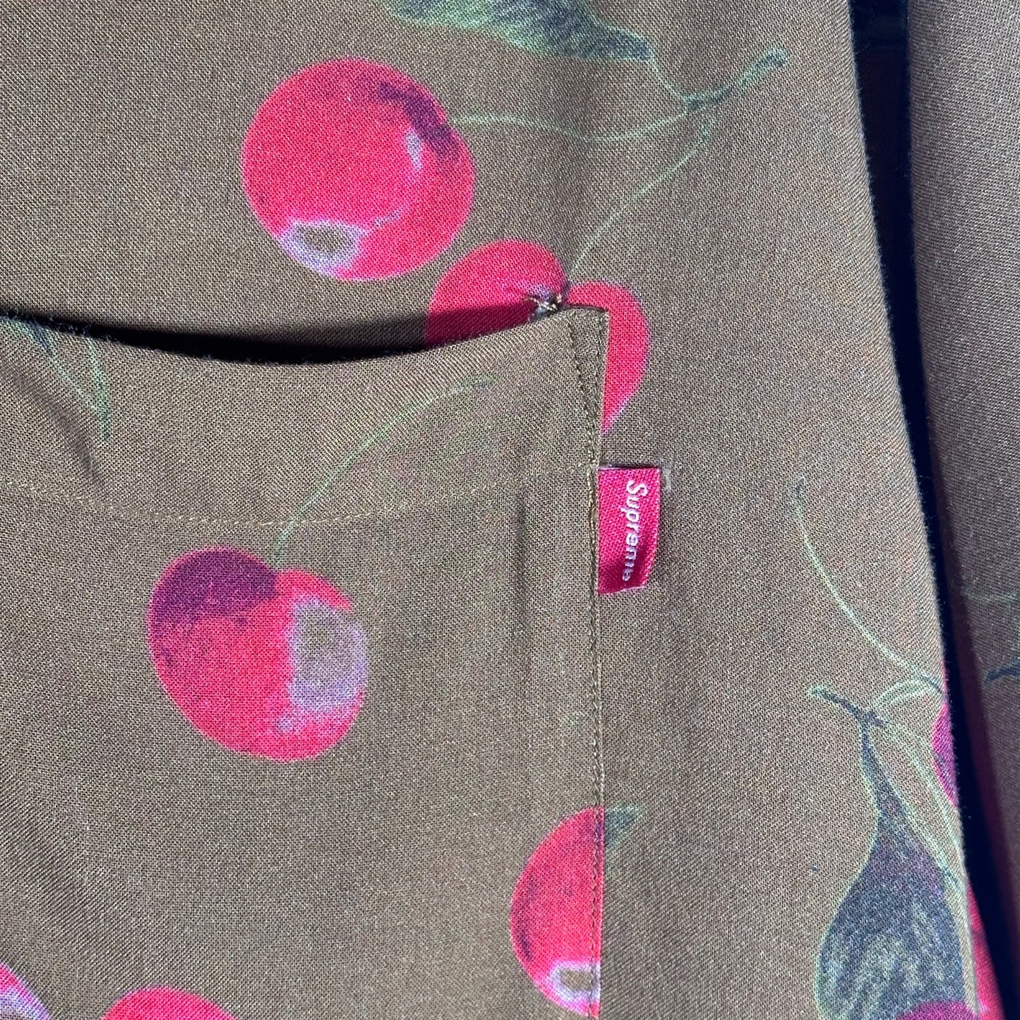 Supreme S/S19 Brown Cherry Camp Collar Rayon Shirt