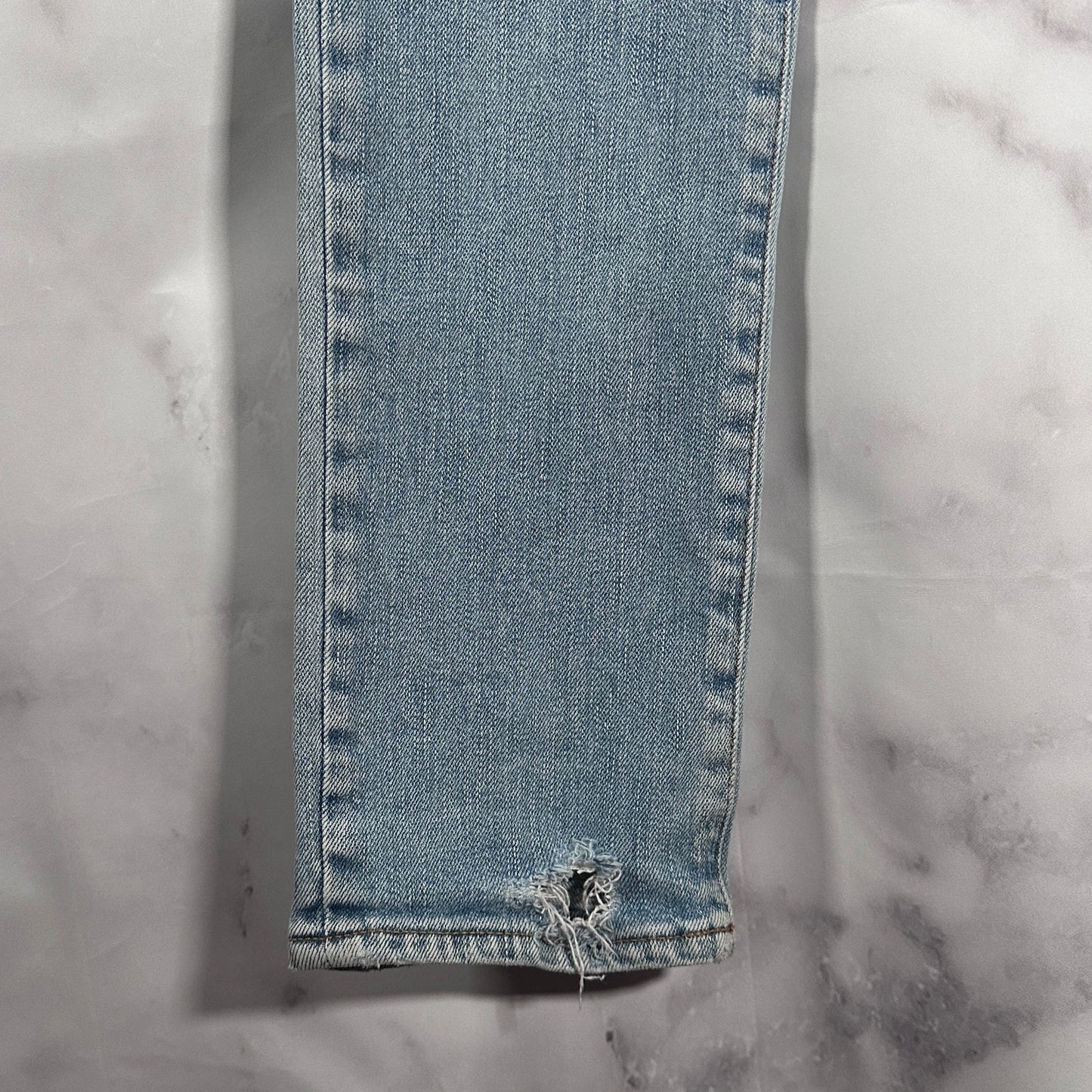 Saint Laurent Hedi Slimane D02 Skinny Light Wash Distressed Denim