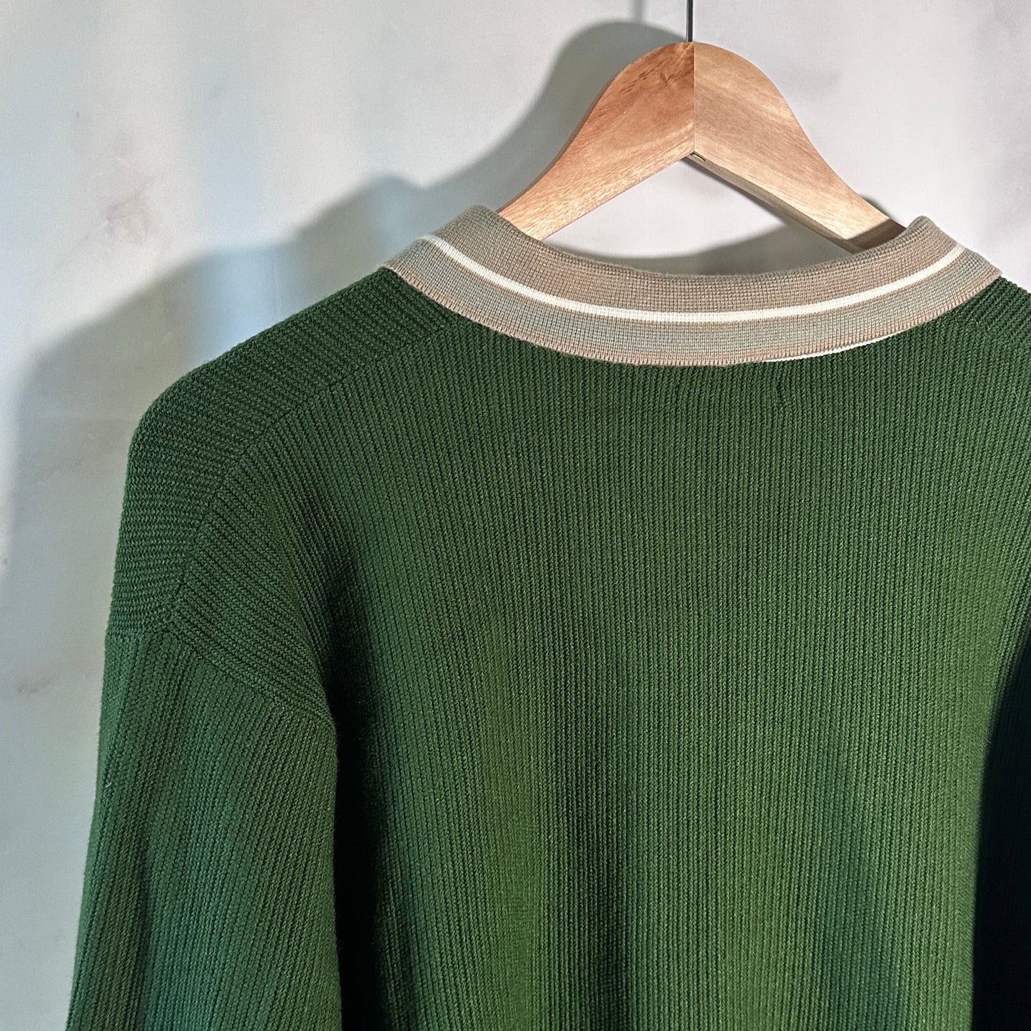 Malbon Golf Pine Green Core Zip-Up Sweater