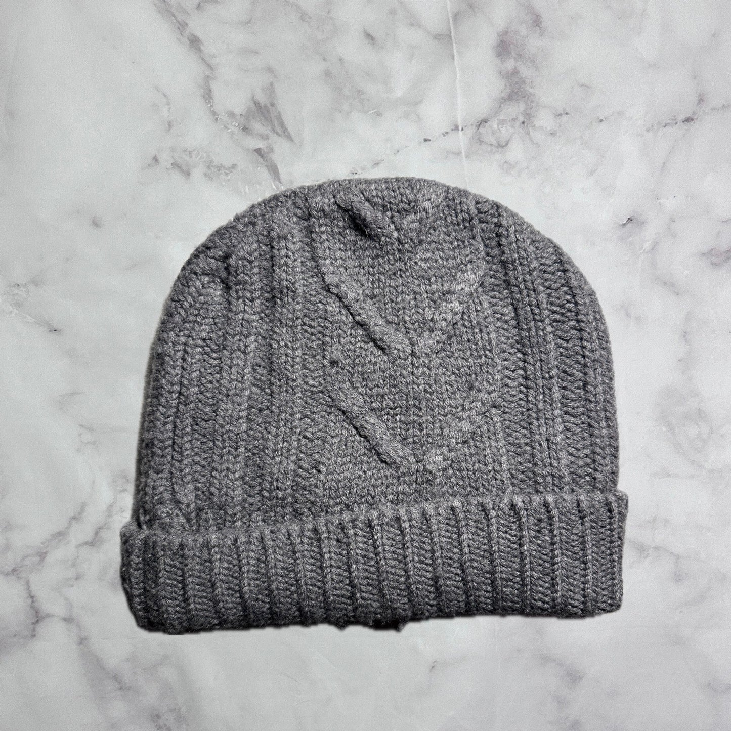 Louis Vuitton Grey V Logo Wool Beanie