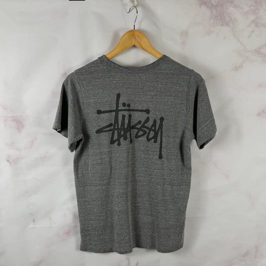 Stussy Heather Grey Logo Tee