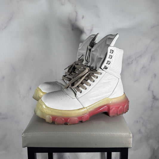 Rick Owens S/S21 Tecuatl White Bozo Hiking Boots