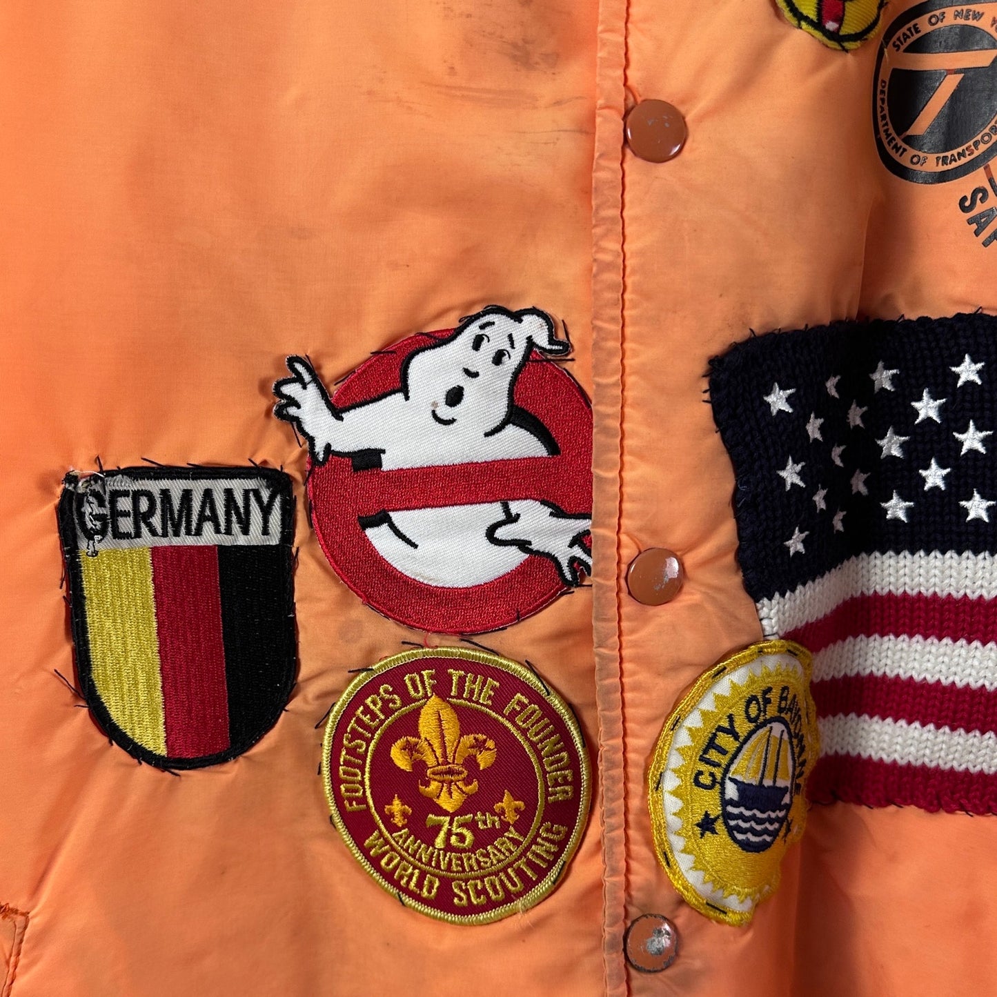 Vintage A$AP Bari Orange 70s Patch Coach Jacket