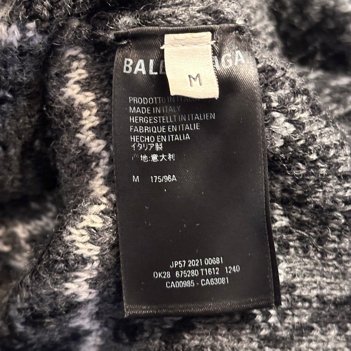 Balenciaga Grey Fair Isle Wool Sweater