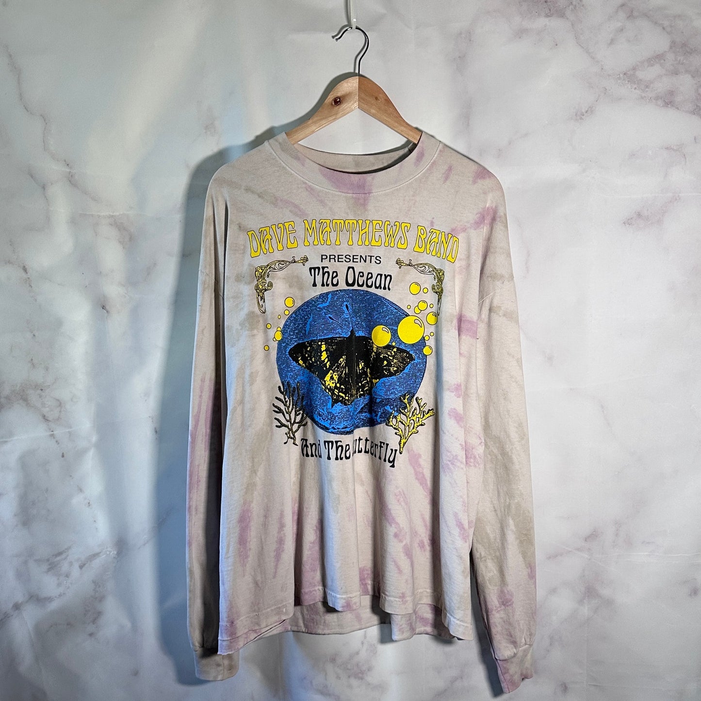Online Ceramics Dave Matthews Band Tie Dye Ocean & Butterfly Tour Longsleeve