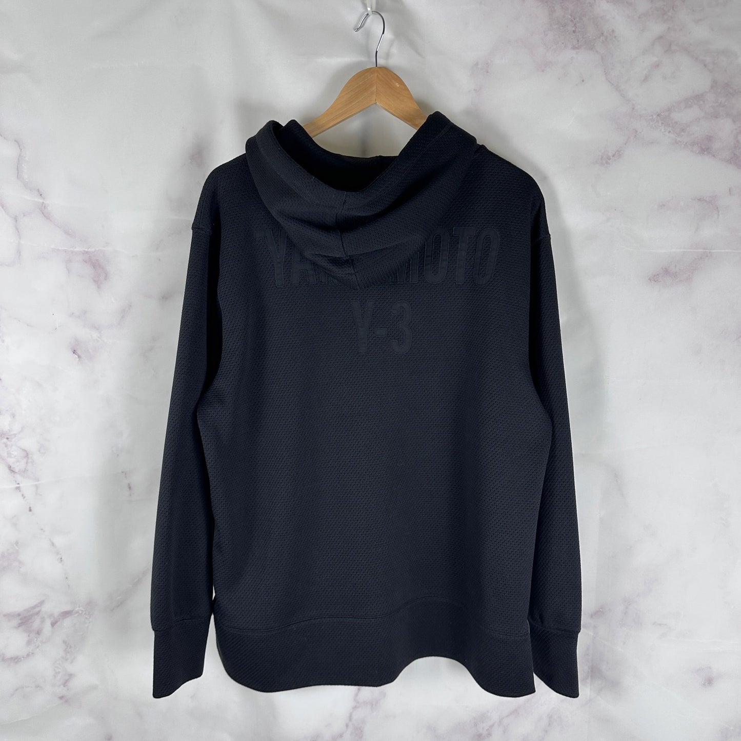 Adidas Y-3 Yohji Yamamoto Black Mesh Jersey Hoodie