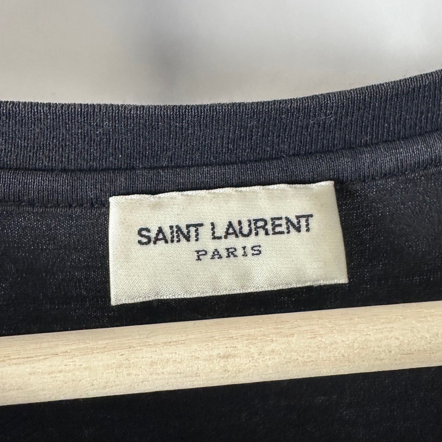 Saint Laurent Paris Black Text Tee